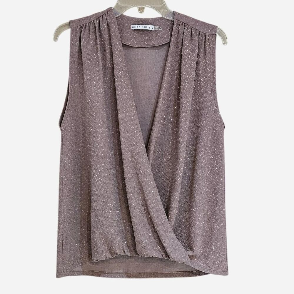 boho glam brown gold glitter sleeveless top